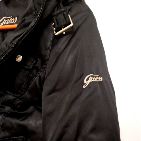 Women's Guess Faux Fur Hooded Down Filled Jacket - Picture 2 of 9